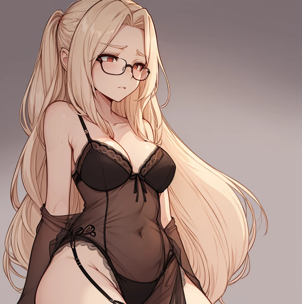 a drawing of a woman with glasses in a lingerie, bold lineart, looking like annie leonhart, thick lineart, clean lineart, perfect lineart, clean anime outlines, thick black lineart, simple lineart, intense line art, extremely fine ink lineart, sharp lineart, annie leonhart, thick outlines, variable lineart