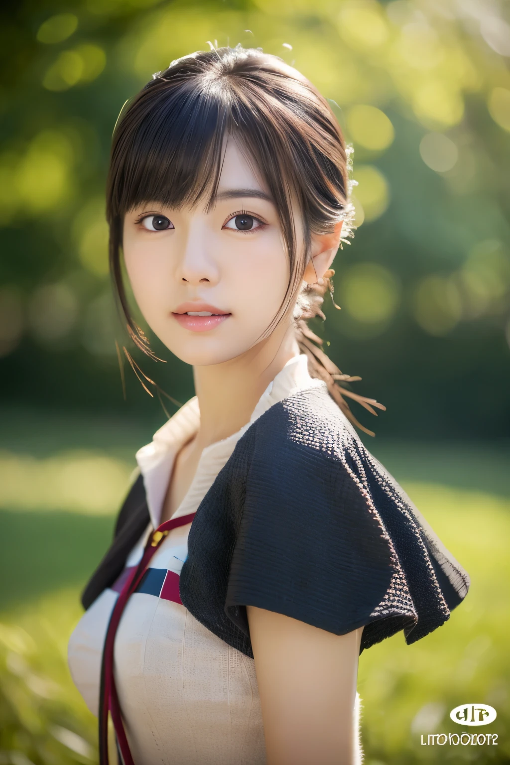 Japanese girl, Photorealsitic, Detailed skin, Detailed lips, Detailed eyebrows, depth of fields, ccurate, Super Detail, Best Quality, hight resolution, Anatomically correct, Textured skin, high details, High quality, short skirt, full body