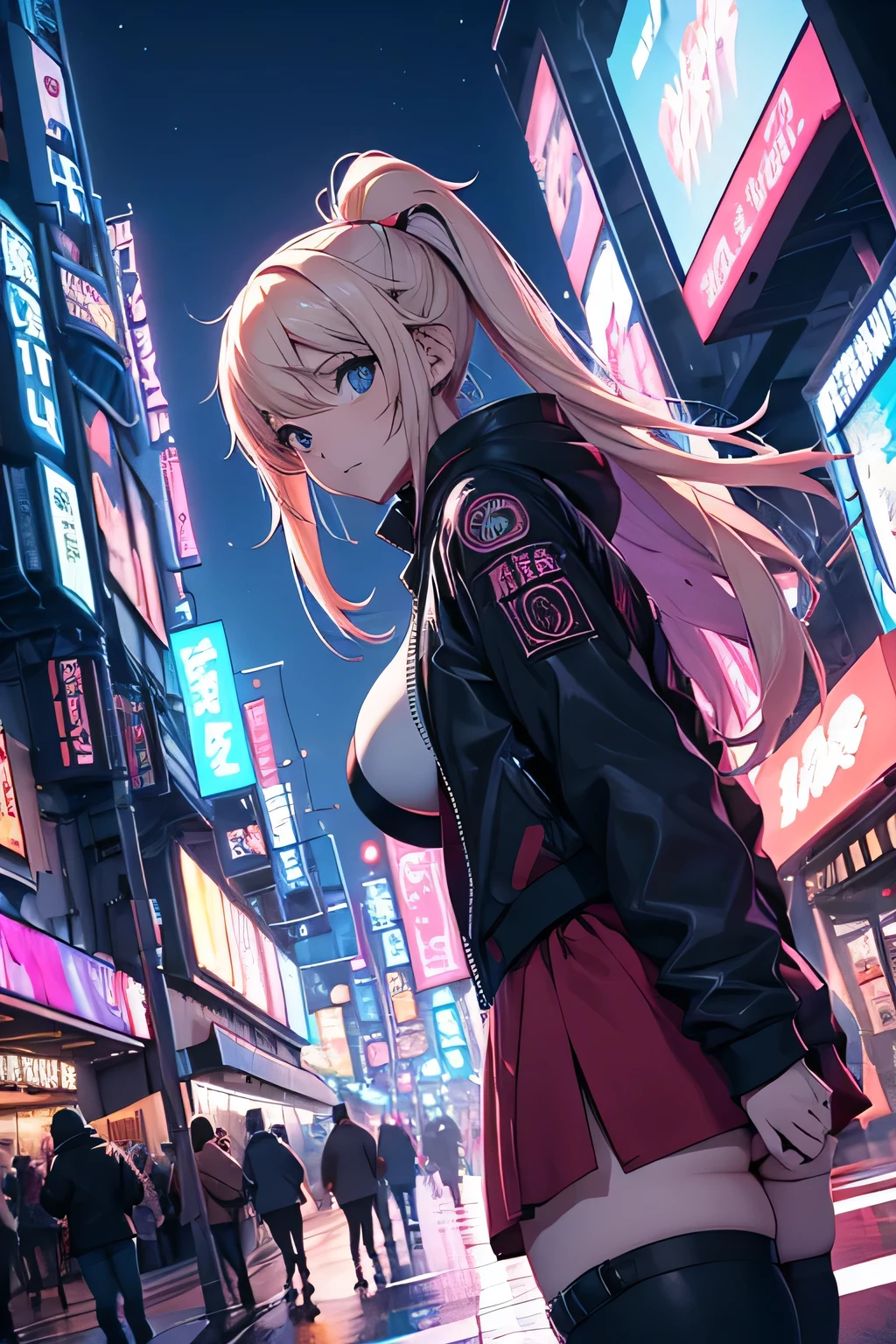 Chicas anime posando en una ciudad por la noche., oppai ciberpunk, anime ciberpunk art, anime ciberpunk, arte del anime ciberpunk, digital arte del anime ciberpunk, ciberpunk digital - arte anime, anime ciberpunk moderno, anime ciberpunk digital!!, mejor fondo de pantalla de anime 4k konachan, chica anime cyberpunk femenina, en la ciudad ciberpunk, tendencia en cgstation, mujeres ciberpunk