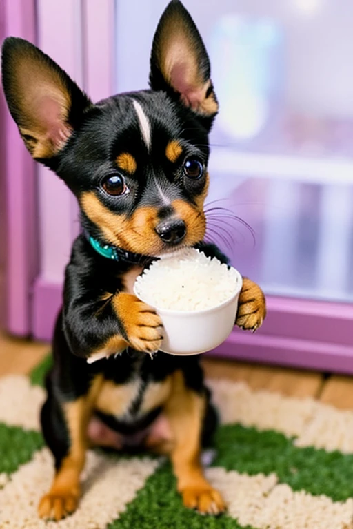 dog Miniature Pinscher Eat rice
