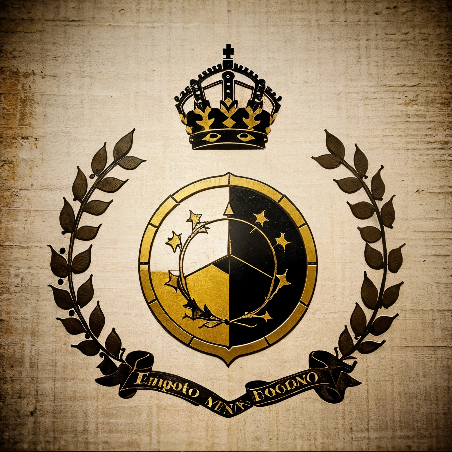 Quiero un logo para mi empresa que sea antiguo dorado como un escudo