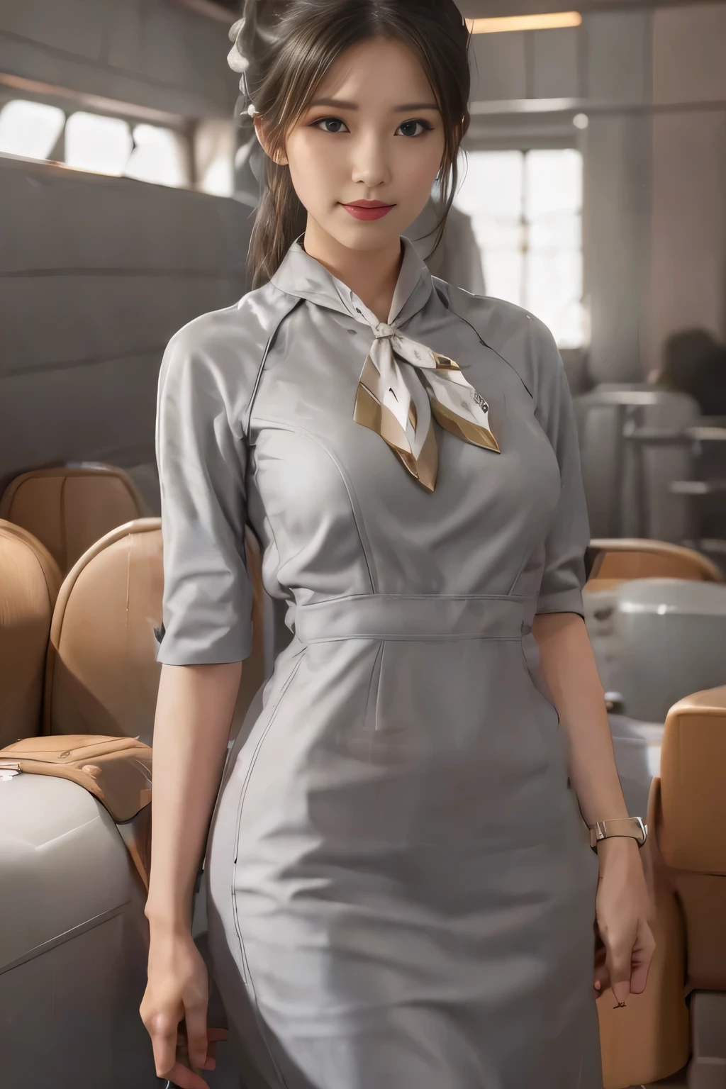 Starlux Airlines silver short sleeve uniform