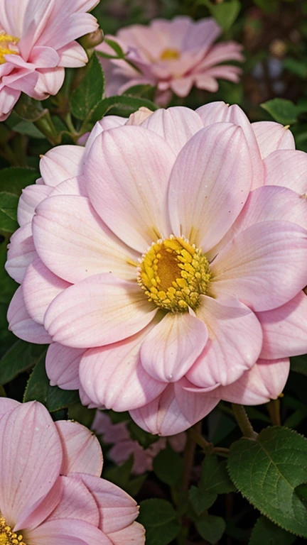 Create the macro photography of the bougenvile flower, background of the macros is flower garden.