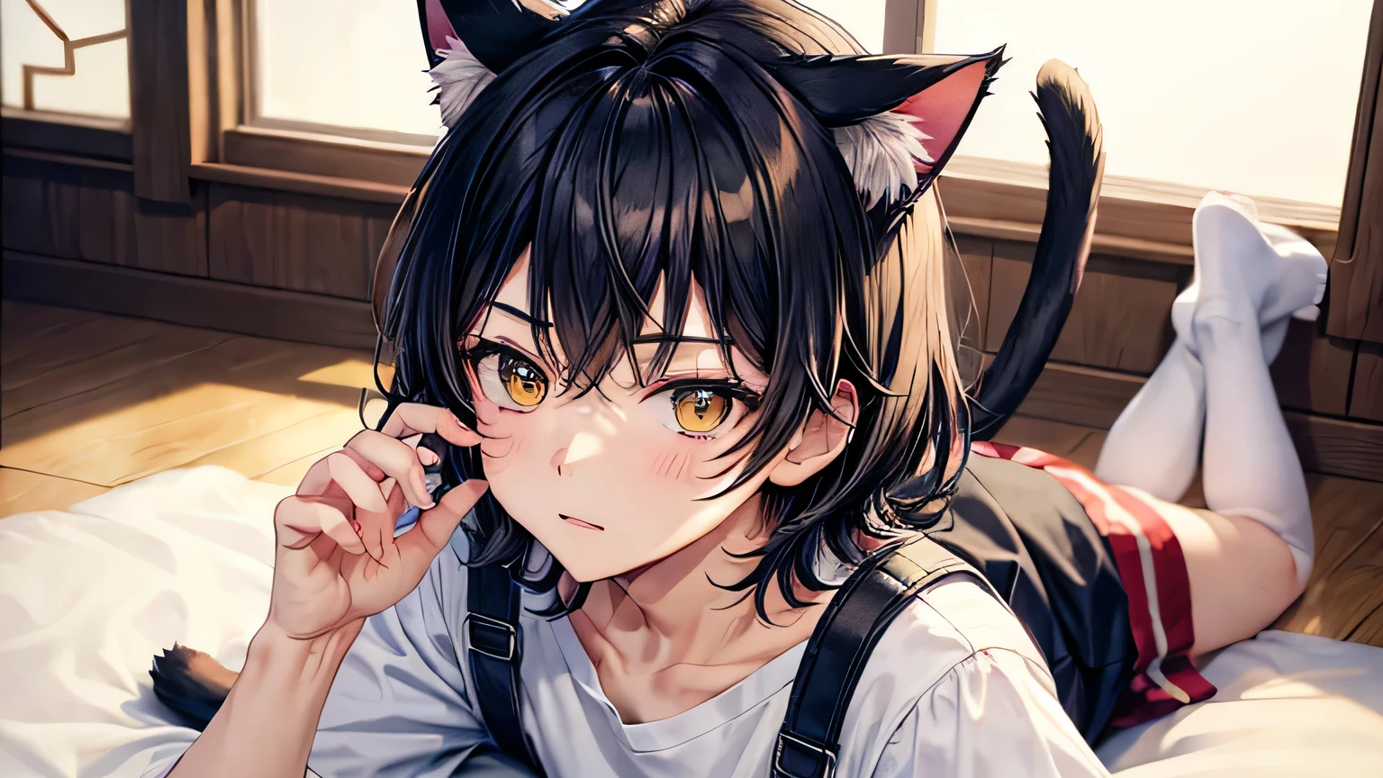 Cat ear　boy　歳Boy　Boy　male　Cat ear boy　There is a circle of angels