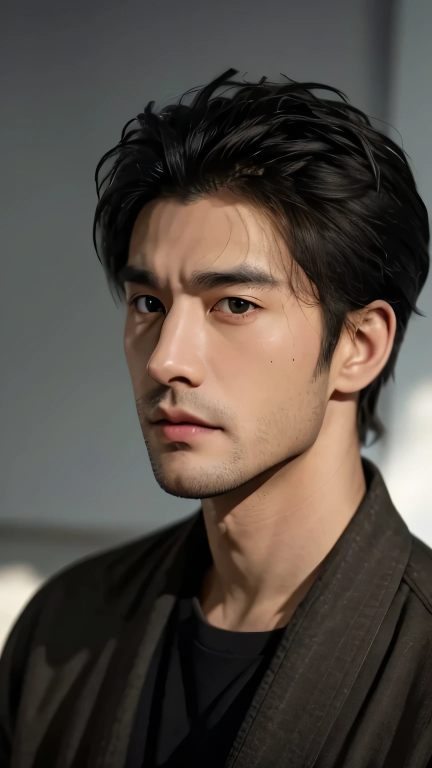 highest quality, Tabletop, 51-year-old Japanese actor、Japanesee male,超A high resolution, (Realistic:1.5), RAW Photos, Deep Shadow, Low Key, Cold Light, male face, 1 male, 1male, male, Sharp jaw, Lips News, Realistic, Male shoulder, Broad shoulders, Mohawk mowing, Mohawk undercut, Mohawk mowingのアンダーカットヘア, Male sexual shirt, arrogant face, Serious expression, Cool face,Half Body Portrait, Colorful flower bed background, Sharp Eye, White skin, Brown Eye, Looks like a 51-year-old male, Realistic,