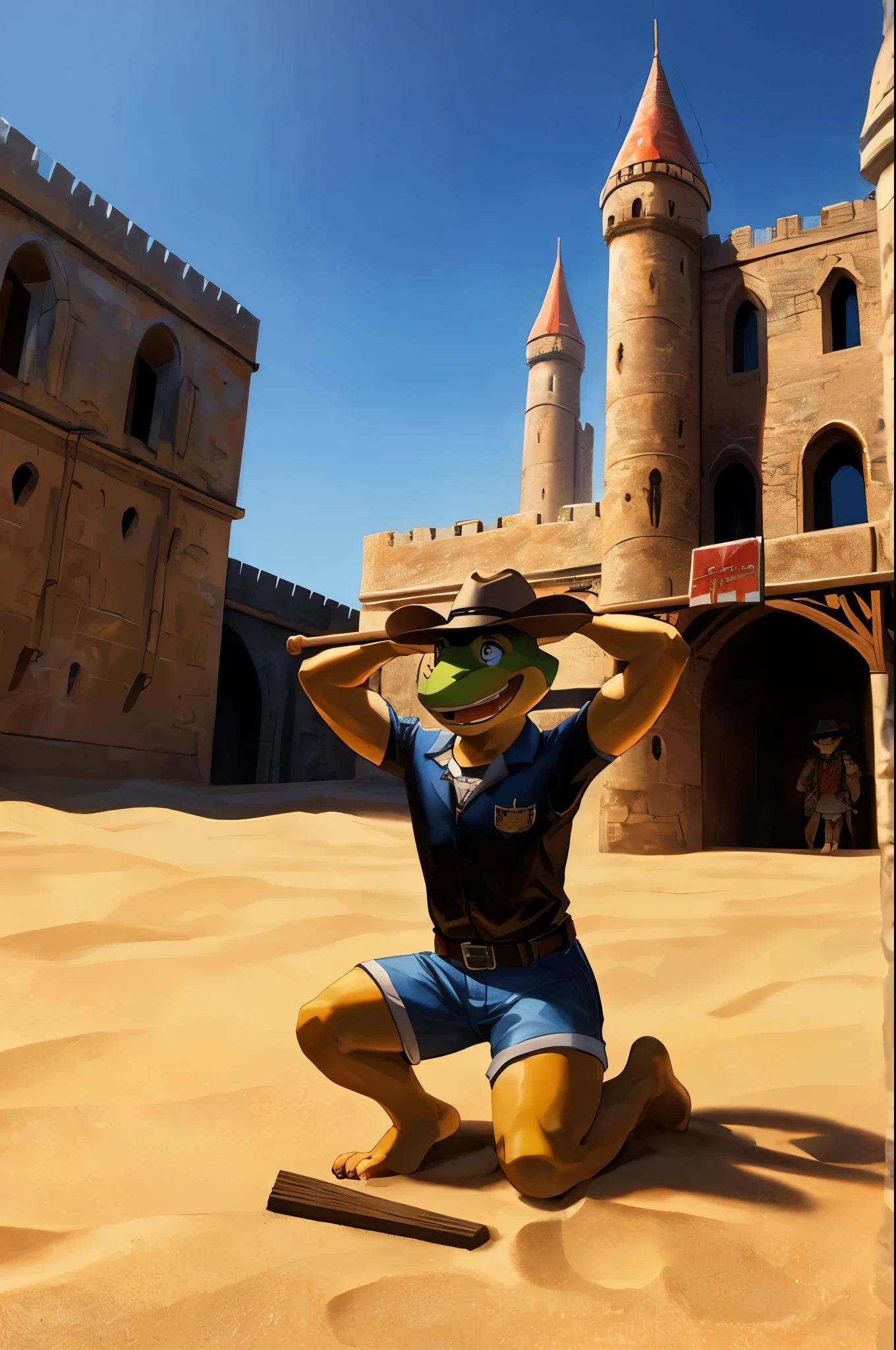 (((Barefoot furry character, full body, cinematic setting, furry male, plantigrade))) 

Dream on, little Broomstick Cowboy
Of rocket ships and Mars
Of sunny days and Willie Mays
And chocolate candy bars
Dream on, little Broomstick Cowboy
Dream while you can
Of big green frogs and puppy dogs
And castles in the sand

BREAK, nice soles, detailed background, 8K, (masterpiece:1.5), intricate details, highly detailed, extreme detail, octane render, fine art, best quality, highres, (detailed face:1.5), ((full_body)), UHD, (((perfect hands))), low light