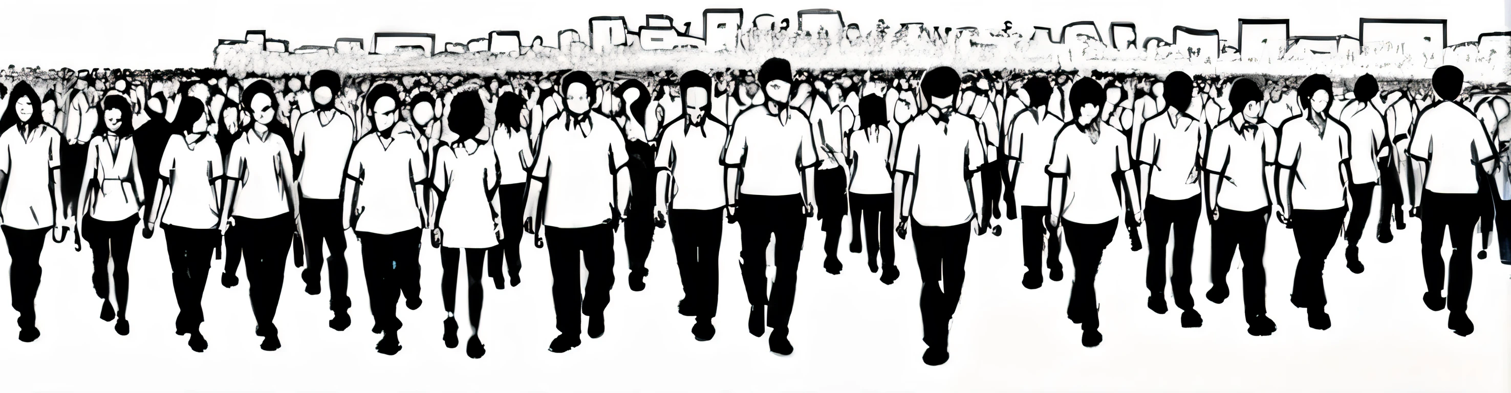 {{masterpiece, best quality}}, a crowded of Asian people walking ink sketch isolated on a white background sketching panorama full view
