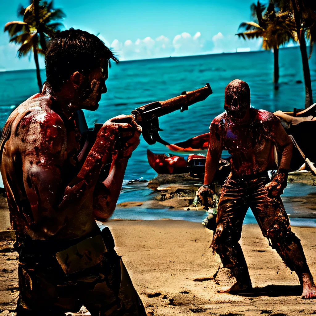 Dead island, Death Beach, zombies, bloody