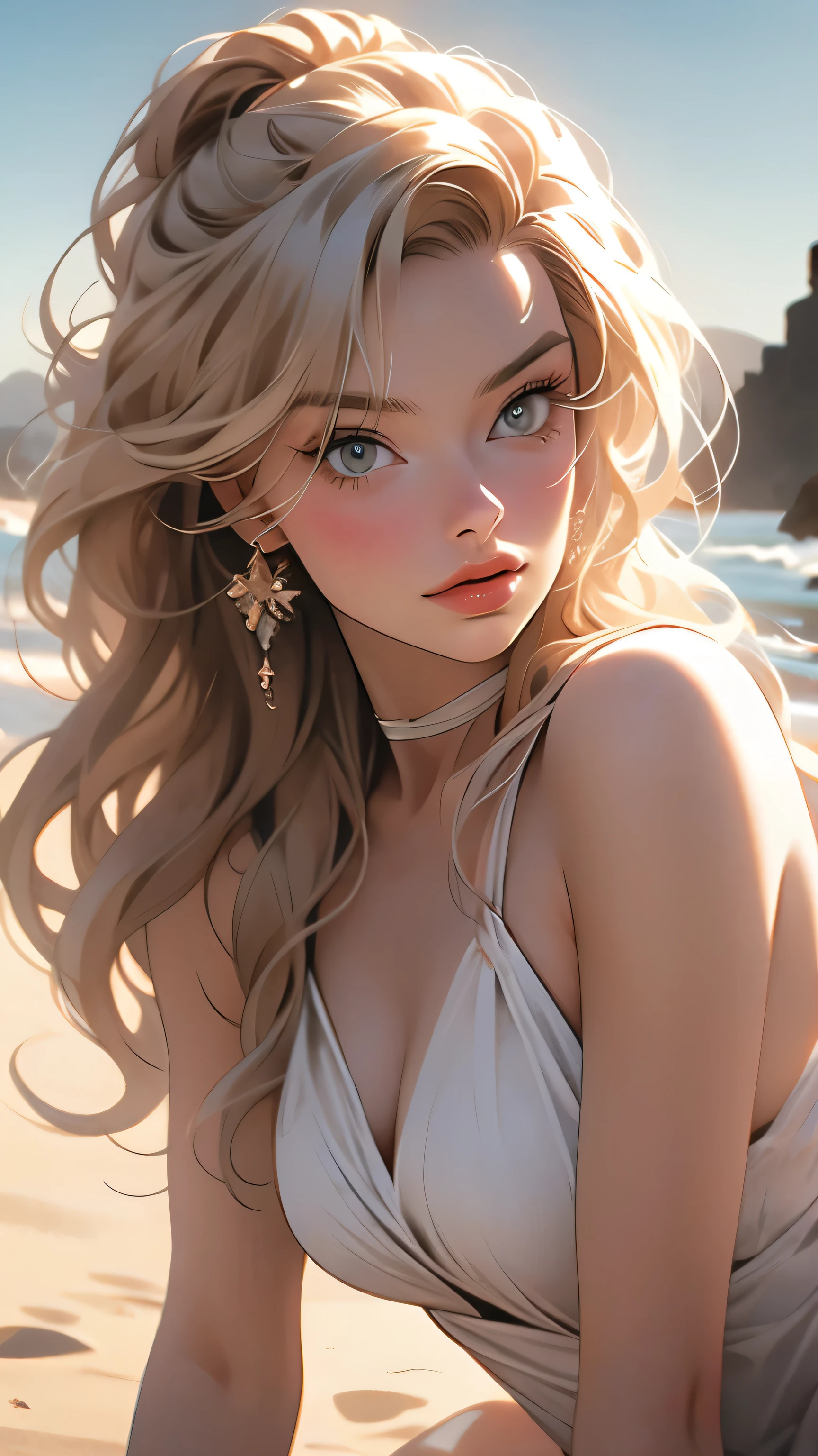 Makima with Margot Robbie's face (Chainsaw Man), highest quality, Very detailed, 1 girl, alone, Standing ceremony, Redhead, Long braided hair, Golden Eyes, bangs, Very small pointy breasts, White shirt, tie, Looks lewd,, (bad: 1.2), Looking at the audience, (Face to face: 1.3), (Dark Background, rock: 1.3), From above, Crisp contrast, Beautiful fine details, pussyfocus, Low Angle,(Take a full body photo),Bed urinate,Full nudity,Embarrassing,Covering nipples with hands,Place your hands behind your head,Open your legs,Turn away,Face of disgust,scream,Enjoy passionately ,I'having a seizure,Urinate,Soaking wet,Bathed in white foam,Piledriver,Touching the pussy,Men and women in love,gender ratio ,Gender violence,A man touches ,Are crying,Tears,Dildo,Gonzo,I like,facial,Bukkake,Sleeping girl,See-through,High heels