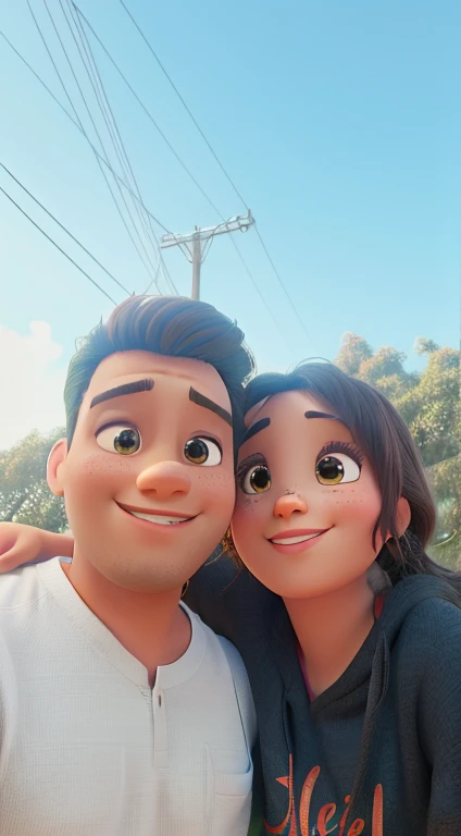 Casal feliz, alta qualidade, igual a Disney pixar