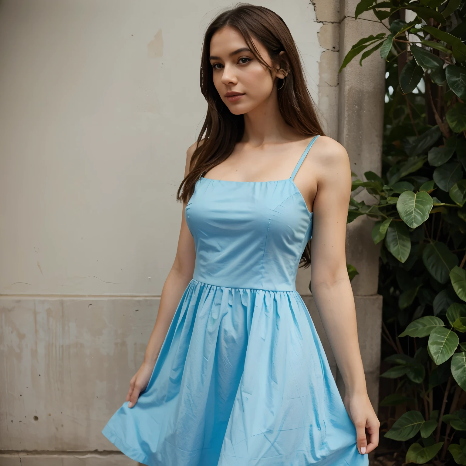 Avocado with blue dress