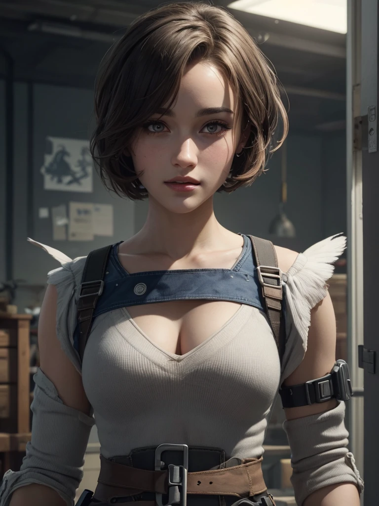 sexy beauty,(masterpiece),(Super detailed:1.1),(alone:1.2),(blue eyes:1.3),(Vibrant red short hair),(round face), Smile,(Black swordsman costume), (black gloves:1.1),(big breasts),(Beautiful and detailed eyes, highly refined skin, Bright and shiny skin:1,1), (fitness body),(Fantasy night scene:1.1),(Physical rendering, professional lighting, photon mapping, Radiosity, soft light, lens reflection: 1.3), hue color, 露abdomen,abdomen,belly button,belly button穿环