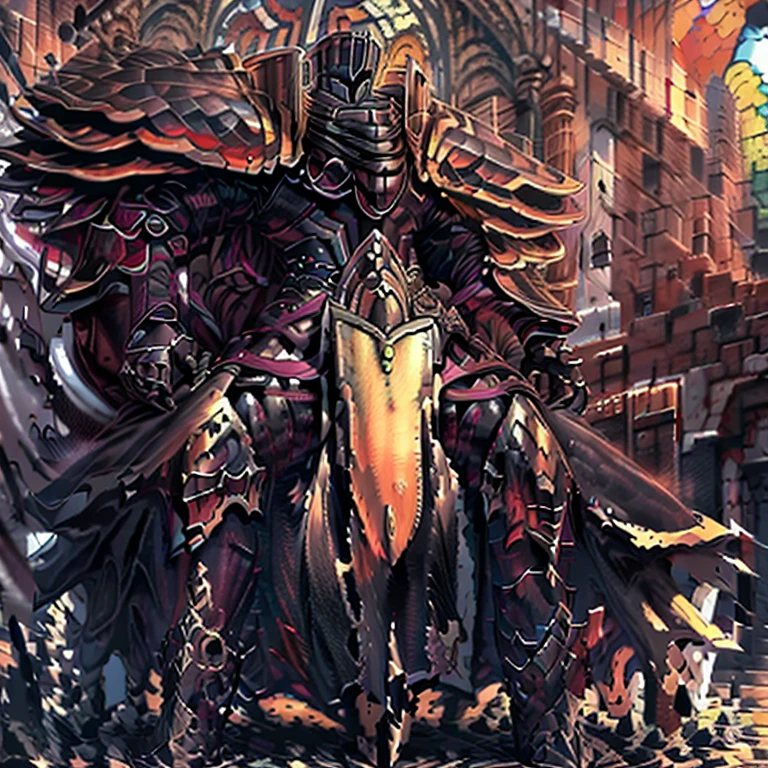 (masterpiece, best quality, detailed:1.2)
BlackKnight_fe,
Armor,
Cape,
Helmet,
Sword,
shield,
The cloak is black color,
castle, ruin, Heroic pose,
polished armor,
sitting on the throne,
armor is shiny,