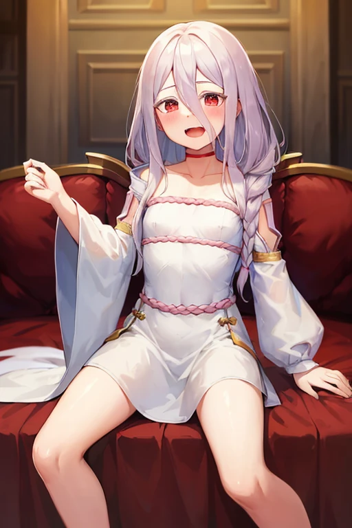 ((highest quality)), ((masterpiece)), (be familiar with), Perfect Face, indoor, Bedroom, Watching the audience,
One woman, Bai Zhi,
Open Mouth, Ecstatic expression, blush, smile,
Small breasts, Flat Chest, Young Girl, , , Girl,
Long Hair, Long Hair,
Leg spread,