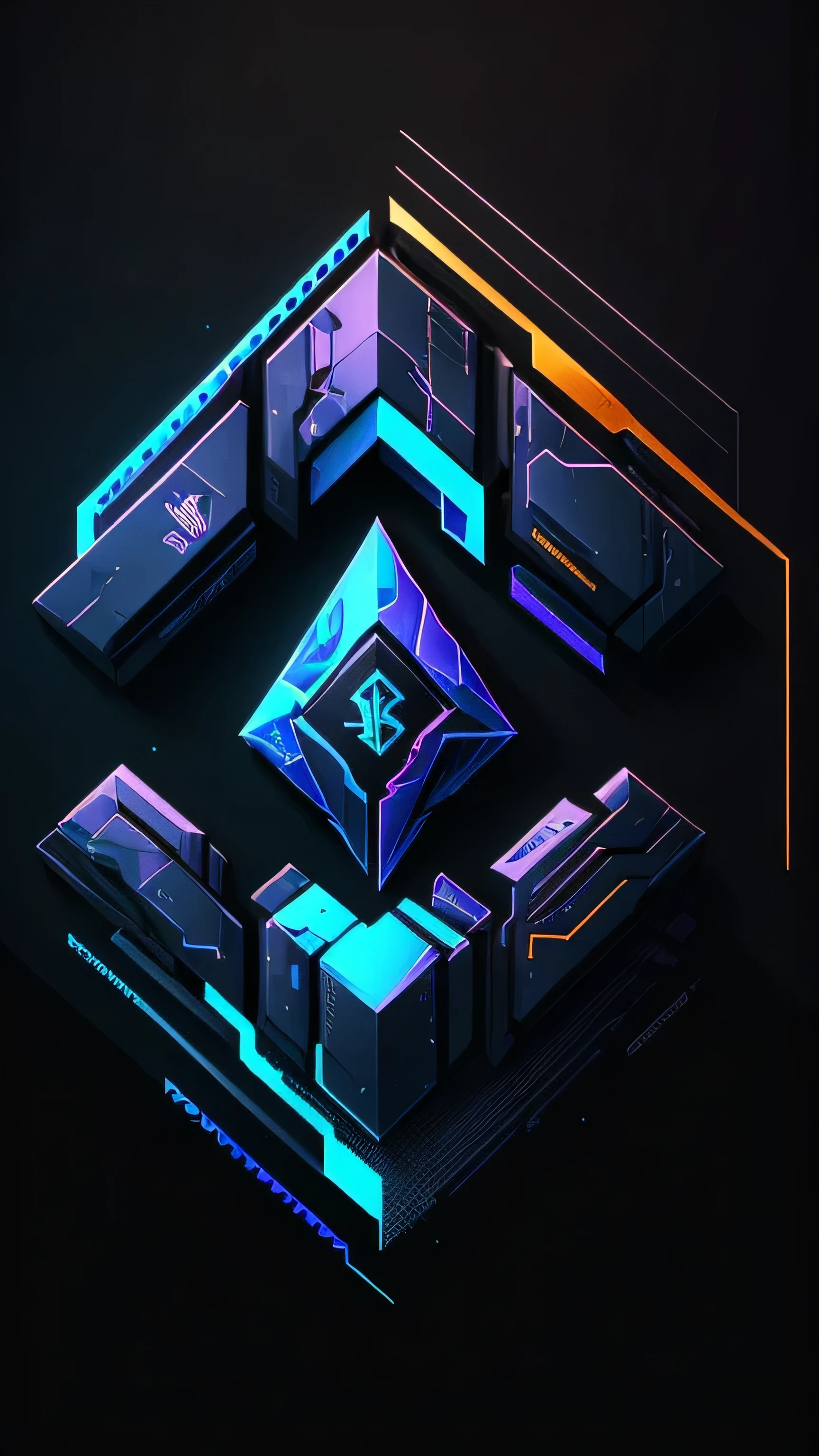 crea un logo con estas letras designadas: AB monogram cyberpunk style solid color abstract logo place it on a solid background that is a geometric composition where both elements are integrated to recognize and see the phrase in detail