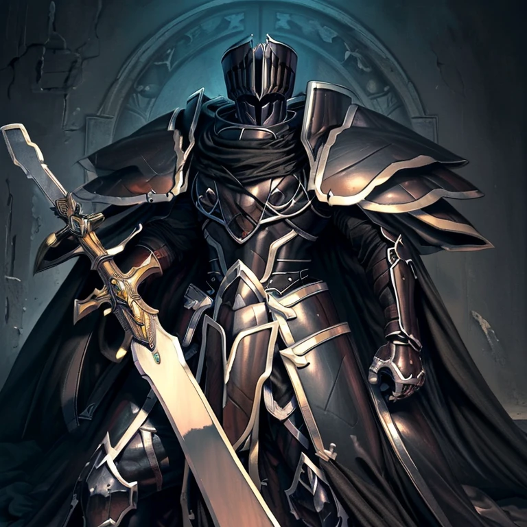 (masterpiece, best quality, detailed:1.2)
BlackKnight_fe,
Armor, Cape, Helmet, Sword, shield,
The cloak is black color,
polished armor,
armor is shiny,
castle,
Heroic pose,
sitting on the throne,
whole body shines like metal.
has a huge sword and shield.
wearing a dark bodysuit underneath,
black bodysuit,