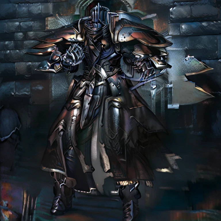 (masterpiece, best quality, detailed:1.2) BlackKnight_fe, Armor, Cape, Helmet, Sword, shield, The cloak is black color, polished armor, armor is shiny, castle, Heroic pose, sitting on the throne, whole body shines like metal. has a huge sword and shield. wearing a dark bodysuit underneath, black bodysuit,

