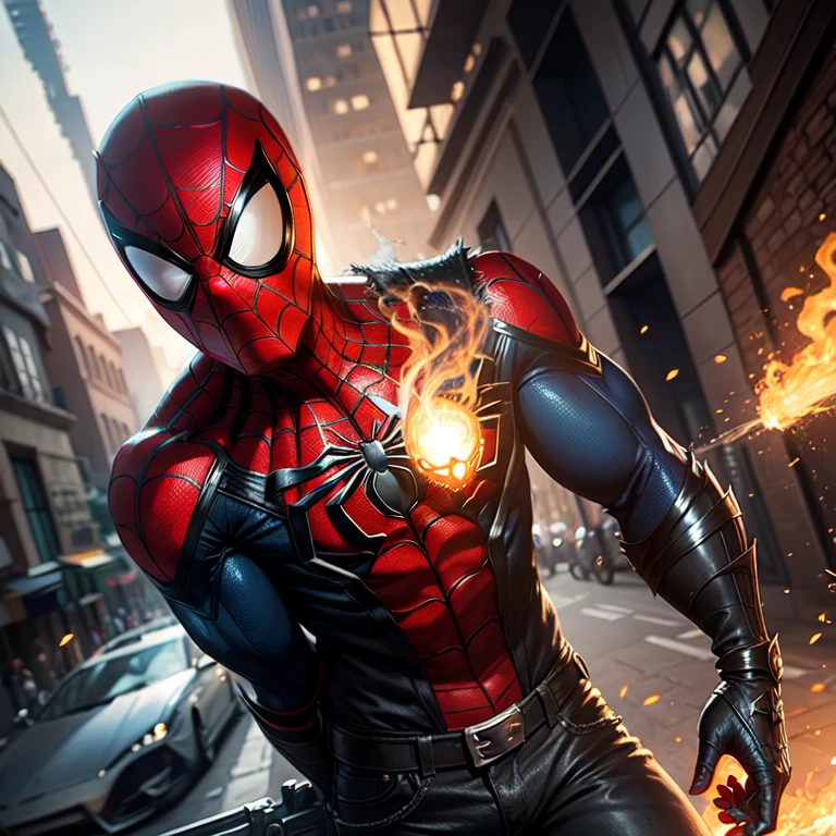 Spider-Man as Ghost Rider