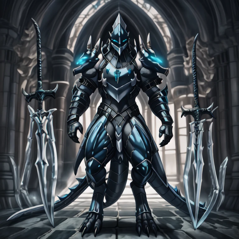 (masterpiece, best quality, detailed:1.2)
detailed full body, solo, at night, platinum_dragon_lord_armor, knight male dragon, horns, helmet, glowing blue eyes, tail, digitigrade feet,
glowing blue eyes, tail, melee weapon, weapon, armor, plate armor, sword, floating weapon, knight, clothing, helmet, detailed background, midair, white fur, claws, full body, dragon pauldron, front view,