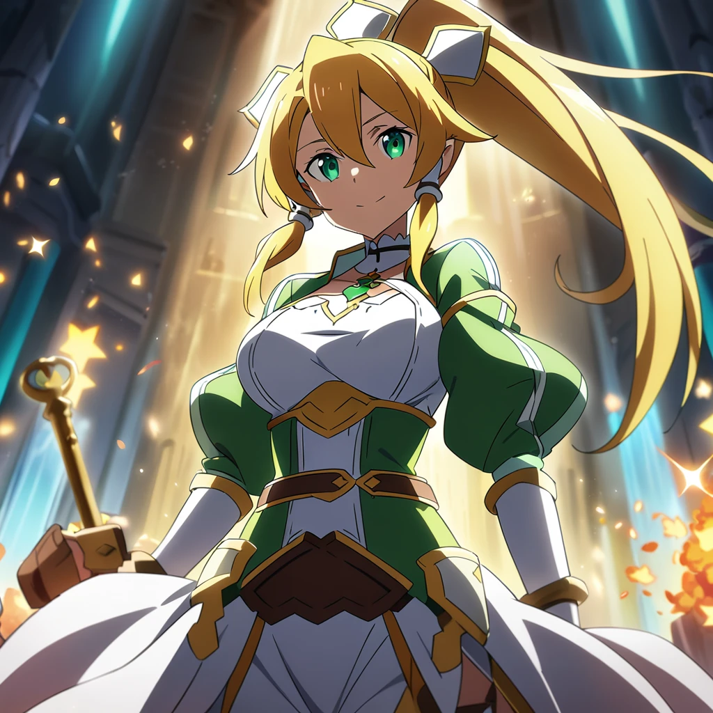 1girl, leafa \(terraria\), sword art online, masterpiece, best quality, very aesthetic, absurdres, anime artwork, anime style, key visual, vibrant, studio anime, highly detailed, large breasts