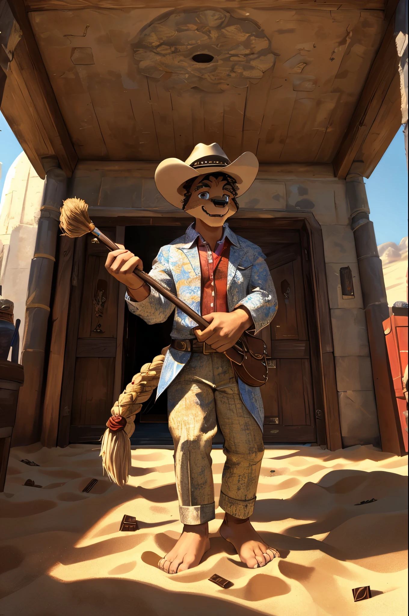 Man with big ax and hat