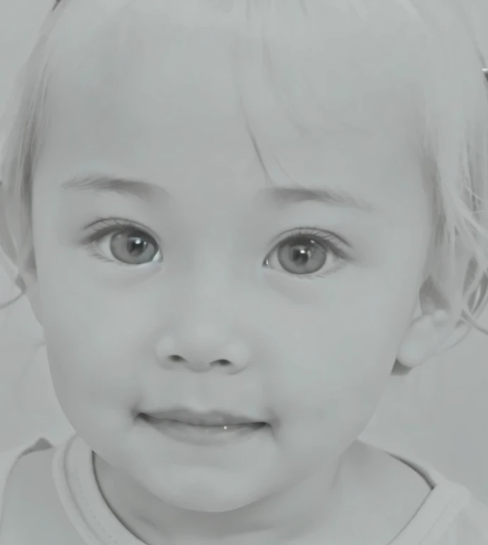 Family photo、Creates plump cheeks。3 year old boy toddler smile、Generate realistic black and white photos、Creates a more beautiful lower lip。realistically generated、To make you smile、A cute smile with nasolabial folds。Generate a lip width smaller than the nose width。