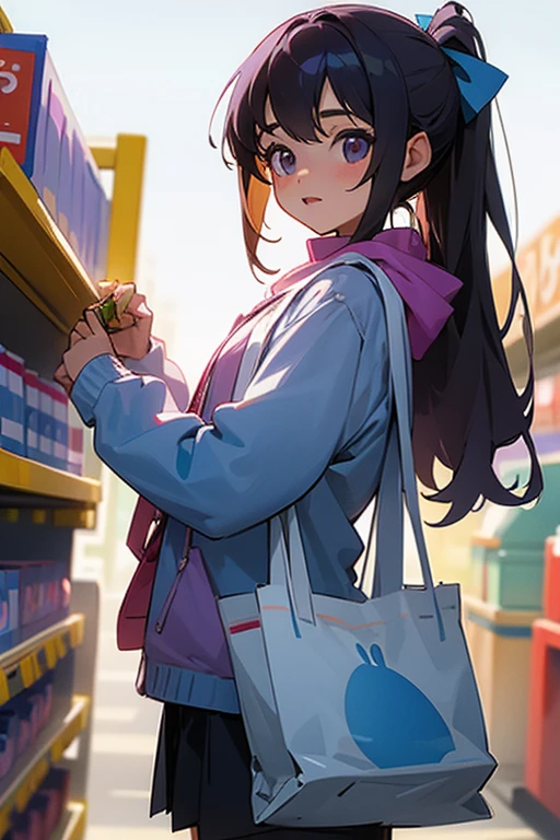 Una chica adolescente de compras
