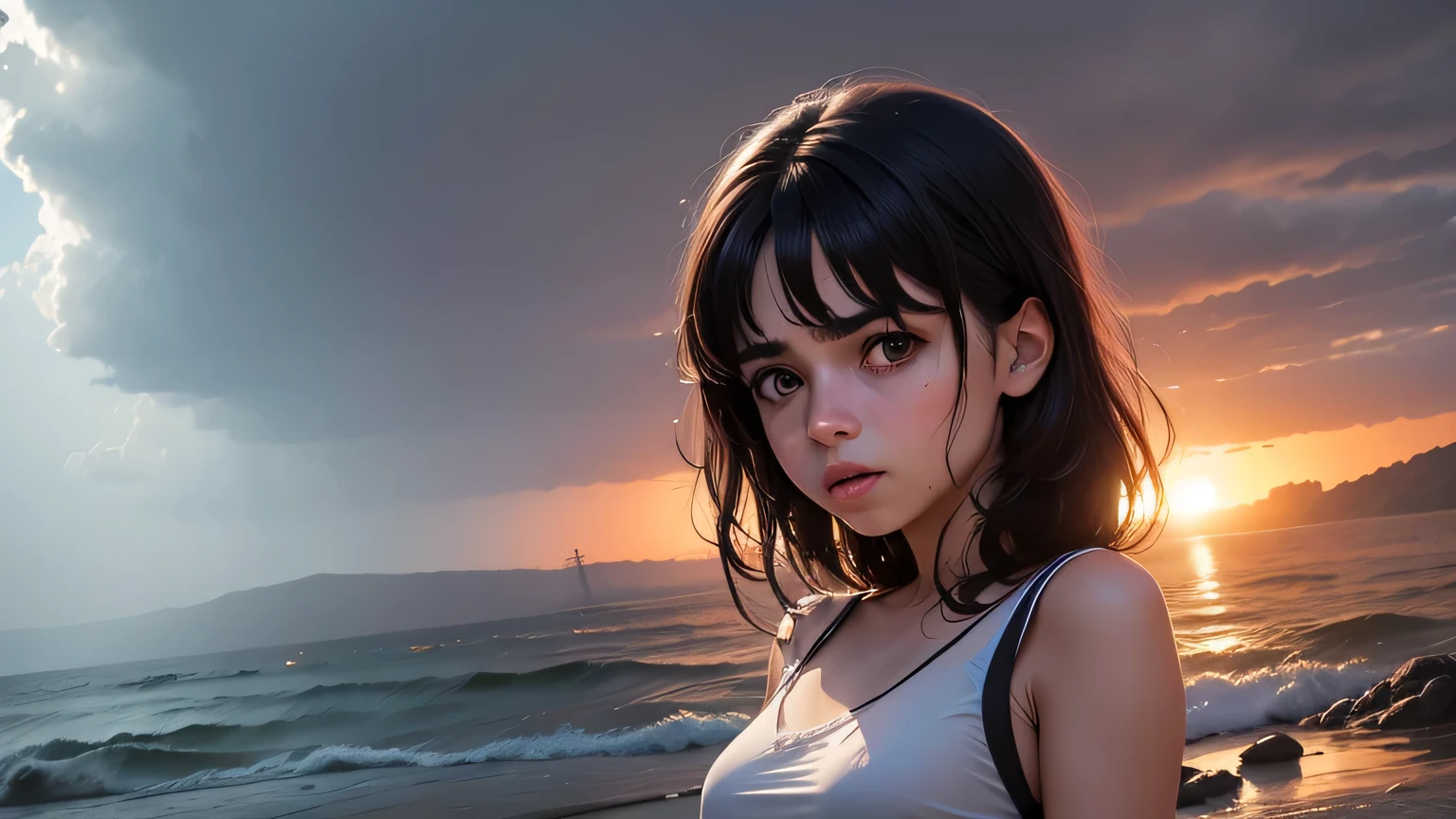 Um dia ensolarado depois de uma noite de tempestade violenta