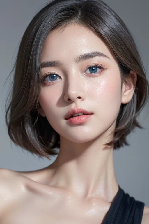 cut ((8k、sharp、masterpiece、highest quality、Realistic like a photo、perfect face、small face、very beautiful face、Fair skin and cute、Fair skin、gray hair、blue eyes、))、 19 years old、short hair、shiny skin, moist skin、Fair skin、Japan's top idols、cool girl、cute face、perfect face、japanese idol、top idol、19 years old:1.3、((Flowing gray hair:1.4、Beautiful blue eyes:1.3、double eyelid、beautiful breasts、thin legs、girl with perfect style、gray hair、very well-groomed face、cute face、))、beautiful breasts、professional lighting、portrait shot、smile at the viewer、blush、((red floral cheongsam dress:1.3、))、((work))、cleavage、((she worksグラビアアイドル.'))、'Fashionable shops、cool girl、She's smiling at me、smile、very cute、19 years old、gray hair:1.3、Popular gravure idols、perfect face、I can see your beautiful legs、((You can see her beautiful butt through the slit of her Chinese dress.))、1 girl、Japanese、19 years old、((red cheongsam dress))、very young and cute、red cheongsam dress