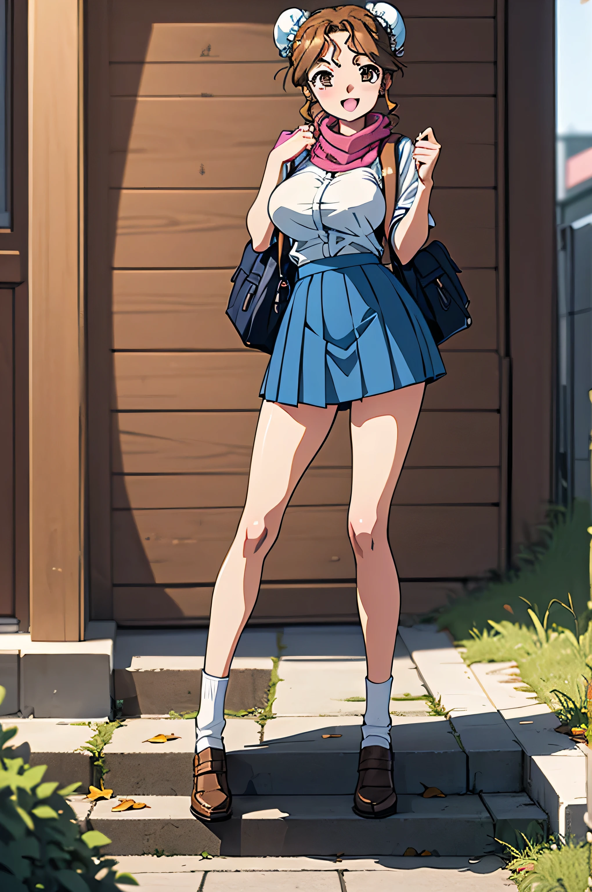 best quality, 8k, sharp focus, depth of field, best shadows, perfect lights, HDR, realistic skin texture, detailed, hyper detailed background, solo, 1 woman, Yuna crawford, pink hair, short ponytail and messy bangs, green eyes, small boobs, wearing white sneaker outfit, seethrough, pink sneakers, showing her pink panties, shoulders showing, in a military school, anime style inspired by trails of cold steel IV, lewd, Ecchi, blushing, walking on the rain, wet, wet letting you see the panties and bra by the wet clothes