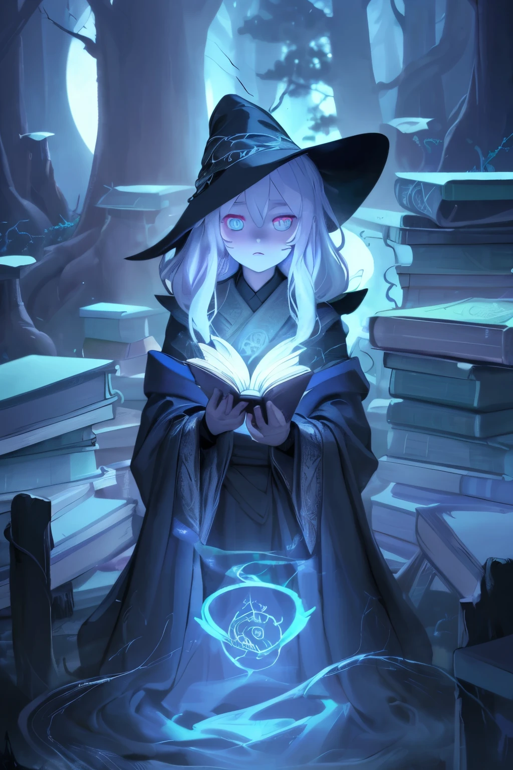 (best quality,4k,8k,highres,masterpiece:1.2),ultra-detailed,(realistic,photorealistic,photo-realistic:1.37),dark and mystic,surreal,ethereal,haunting,with soft and diffused lighting,subtle and muted tones,ominous atmosphere,delicate tendrils of smoke swirling,fragile and delicate bones,flowing and intricate robe,wind-blown hair,ominous and glowing eyes with a hint of magic,thin and bony fingers,standing in a foggy forest,moonlit night with a full moon casting an eerie glow,ancient and worn book of spells,thorny vines twisting around the trees,cats with glowing eyes lurking in the shadows,mysterious symbols and sigils carved into the trees,whispers of magic in the air,unsettling silence broken only by the rustling of leaves.
Note:This example exceeds the maximum number of tags.,Please modify it to contain less than 40 tags,And the number of words is less than 60。