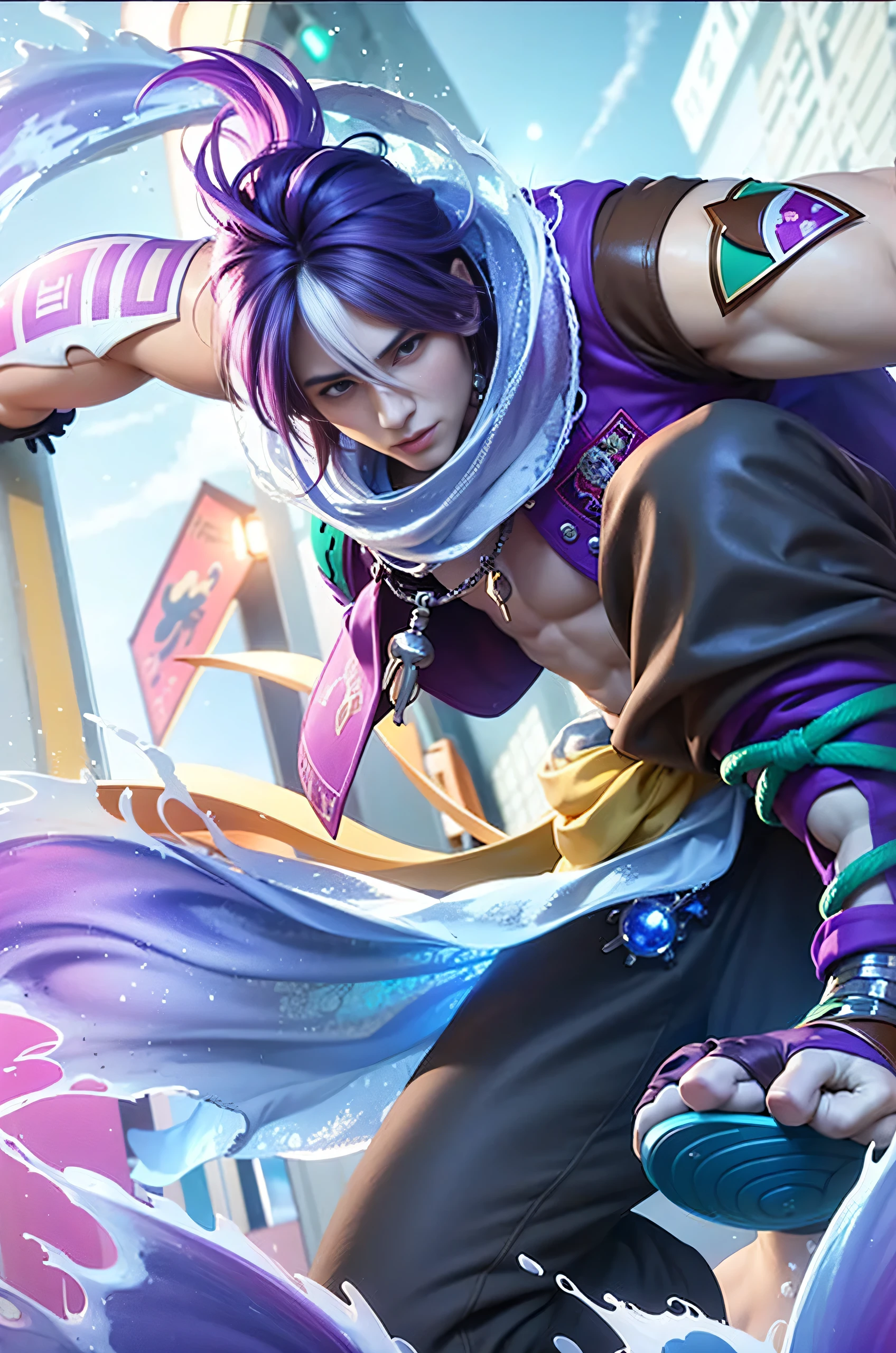 Best quality, masterpiece, detailed skin texture, detailed clothes texture, detailed face, super detail, 8k, intricate detail, 1 boy, The color doesn't change, Muscle guy, 1 guy