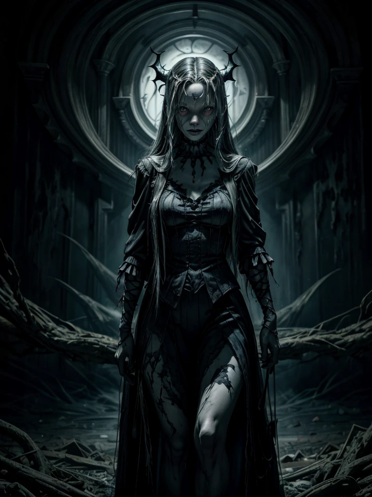 A variety of spooky and mysterious creatures lurking

(best quality,4k,8k,highres,masterpiece:1.2),ultra-detailed,(realistic,photorealistic,photo-realistic:1.37),horror,dark atmosphere,sinister shadows

In the dimly lit and eerie scene, various supernatural beings emerge from the darkness. The vivid colors and sharp focus capture every intricate detail of these creatures. The realistic portrayal brings a sense of dread and unease, making the image appear like a masterpiece of horror art. The horror subject highlights the terrifying nature of the creatures, while the dark atmosphere creates a foreboding environment. Sinister shadows stretch across the scene, intensifying the feeling of otherworldly presence.

Tags: spooky creatures, eerie atmosphere, supernatural beings, dark shadows, mysterious figures, intense fear, menacing appearance, haunting presence, chilling ambiance, ghostly forms, horror-themed, bone-chilling, terrifying details, supernatural entities, macabre setting, ominous mood, uncanny shapes, dread-inducing, sinister allure, nightmarish visual, spine-chilling.

Note: You can adjust the composition and add more details according to your artistic discretion. Remember to prioritize the important elements and maintain a coherent and visually appealing image.