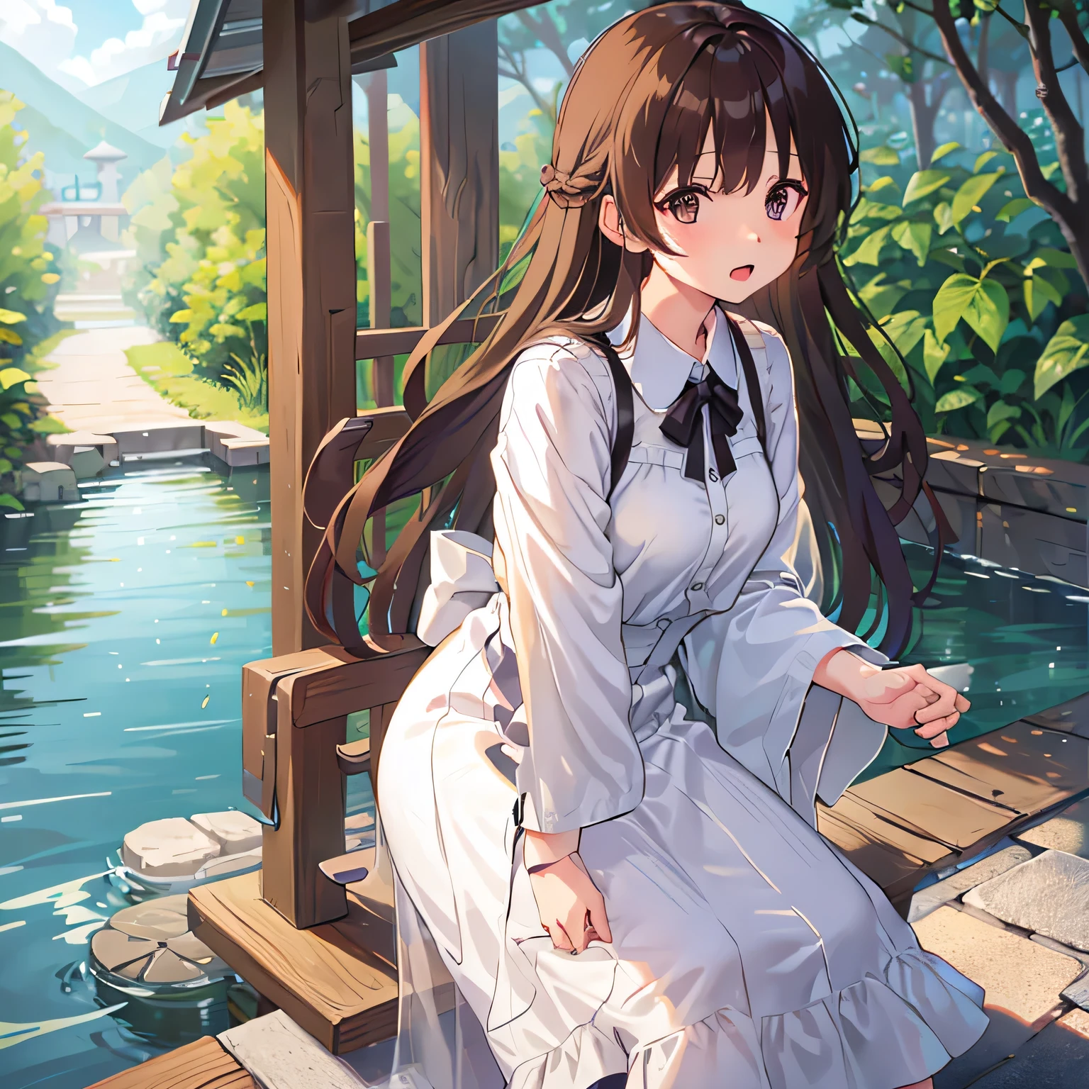 1girl, long hair, with dress, in the kingdom