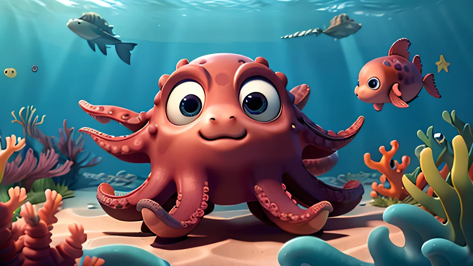 "Peekaboo, curious Octopus! You've been exploring the hidden treasures of the ocean floor. 
