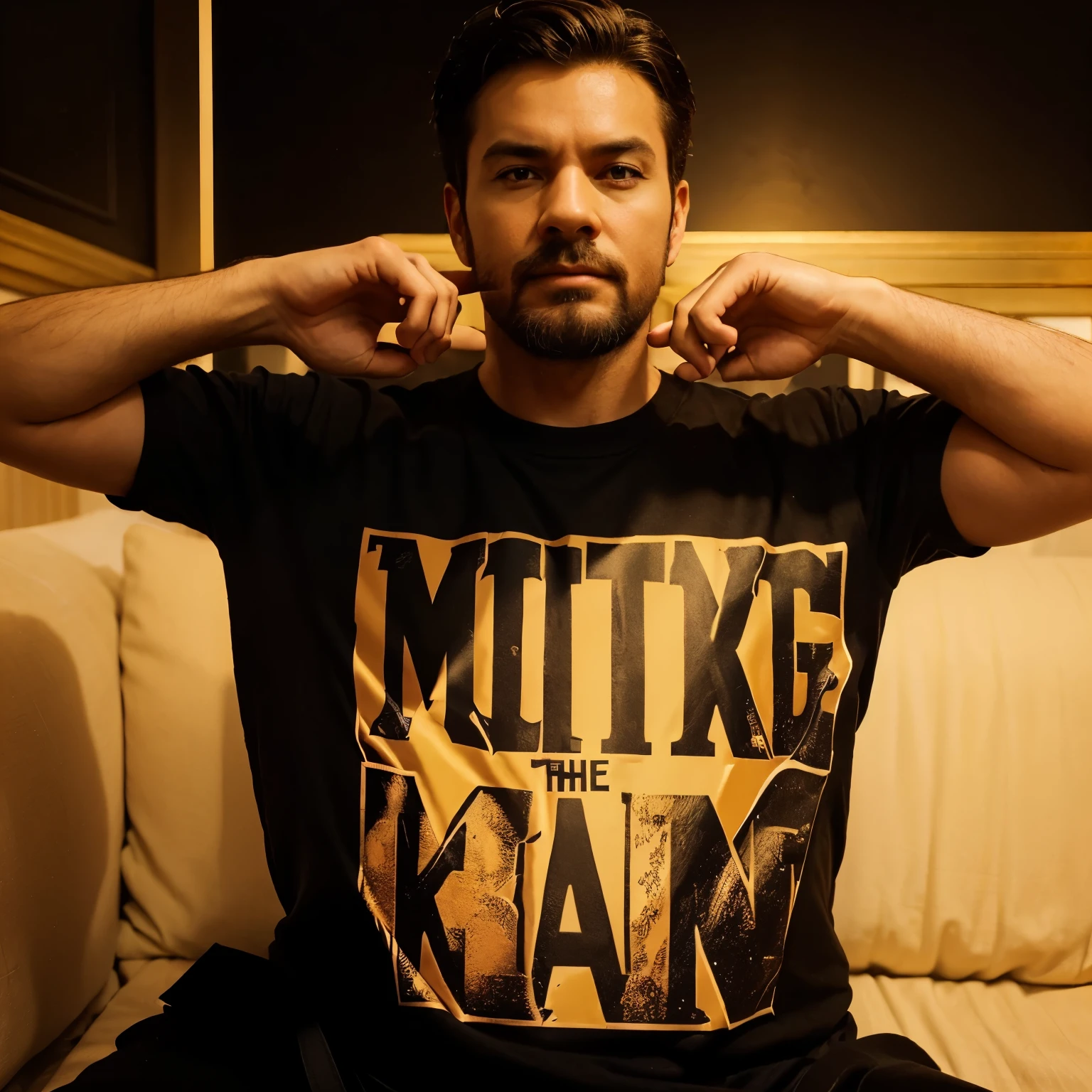 Please create an image with the text 'Mr.AttitudeKING' written on it. Write the text in bold and attractive font, with an attractive design, such as golden or red color