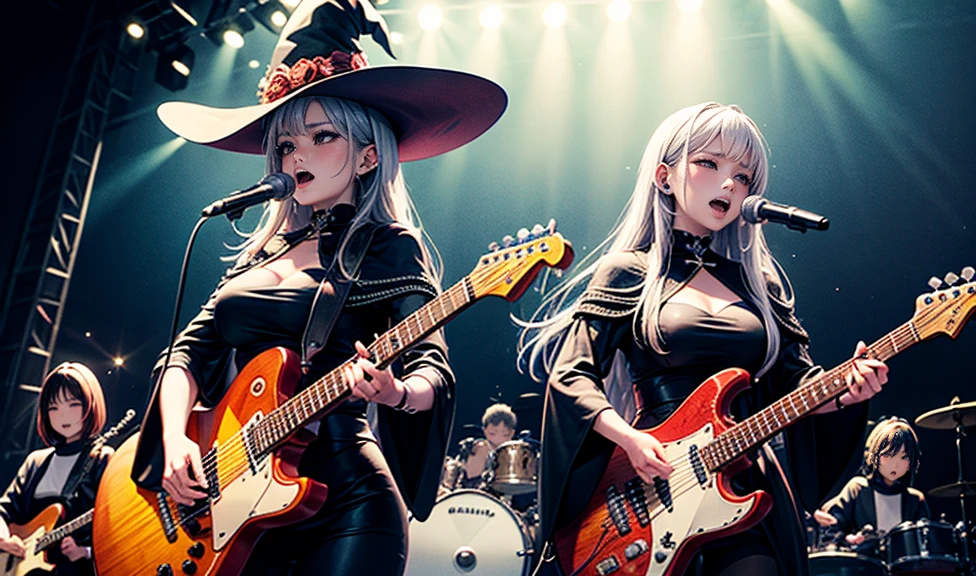 A three-woman metal band dressed in witch costumes、Arrived in Japan and held a mass at a live venue、Neck slashing pose、The intense performance was a huge success、