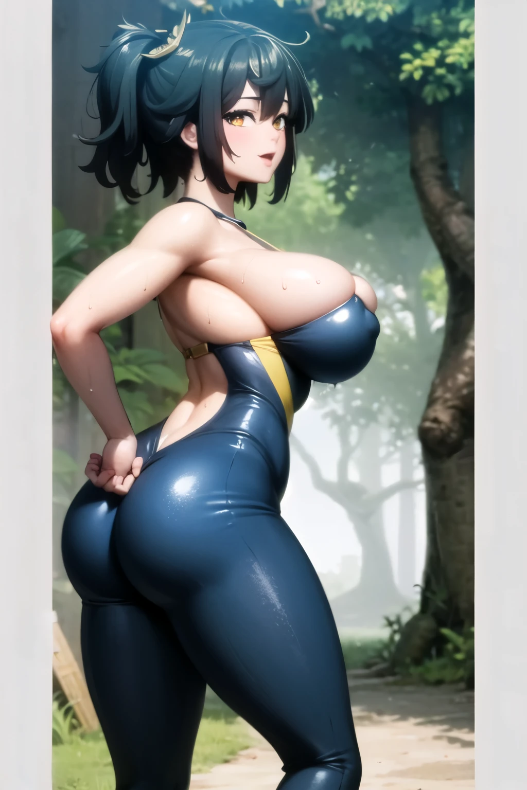 green and hight blue hair, beautiful eyes, white skin, bare breast,bare shoulder, bare hips, bare but,bare ass, bare belly, bare back, tight sexy white and blue and green dress, sexy blue and golden armor tight, wet body, hyper breasts, big butt, looking towards the viewer, ring of light on head, hands lifting chest, lifting legs,((best quality)), ((masterpiece)), (detailed), perfect beautiful face, ung adult girl 16 year old, solo,look at the viewer,see-through clothing armor,white skin,wet body,wet tight suit,wet tight dress,turn towards the viewer, white milky solution in breasts, yellow dragon eyes, spiky hair,cut-out suit,black elbow gloves,Golden laurel wreath on head,hand unbuttoning bra,show breasts, show ass,open hip,shoulder-length hair,penetration,half naked,penetration(0,7),wet