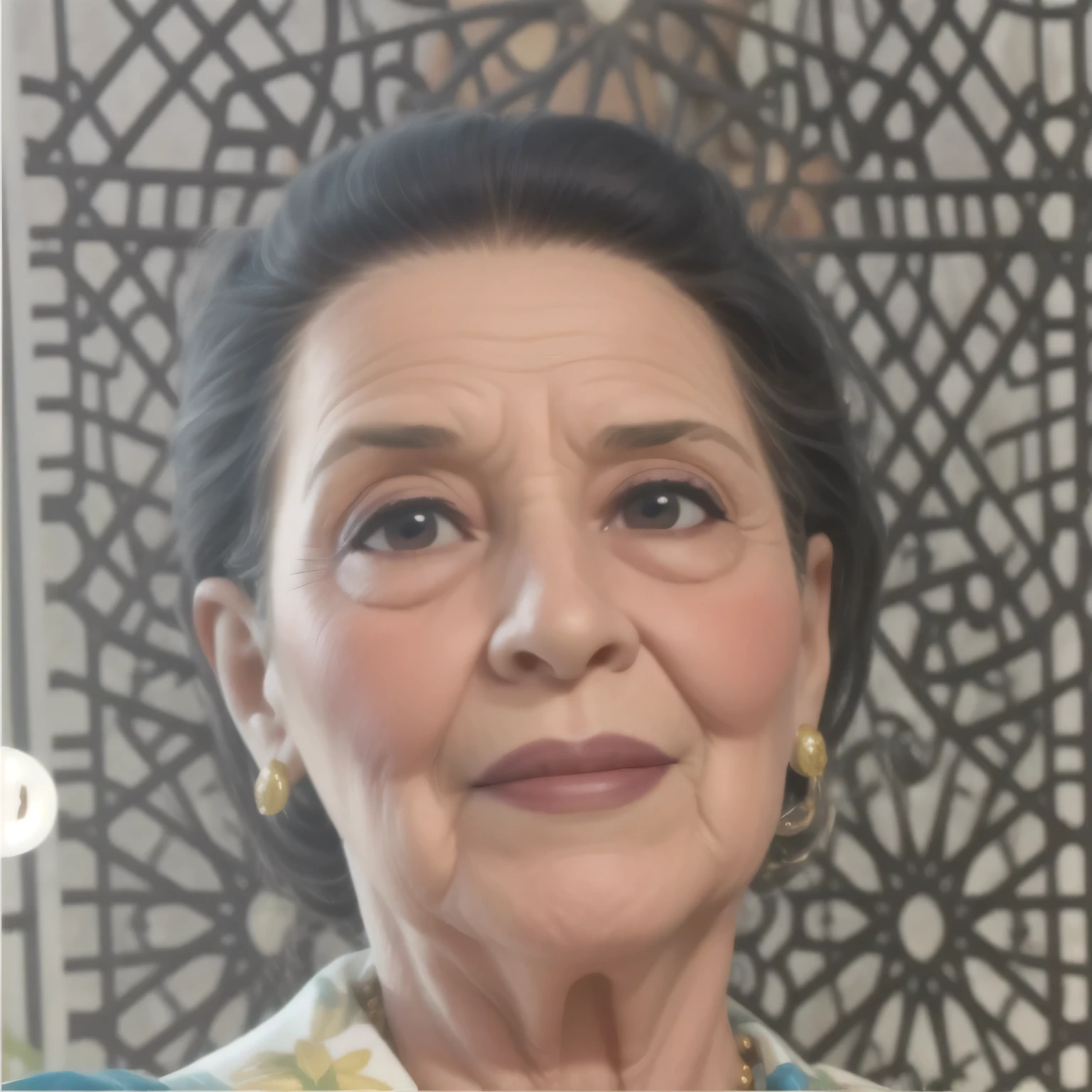 mujer,realeza marruecos , he is 87 years old ,ella esta mirando al frente
