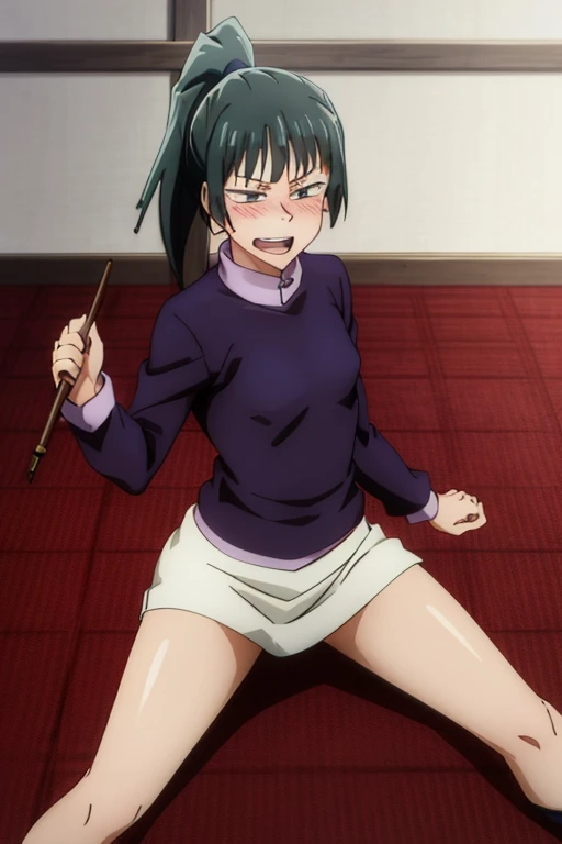 ((highest quality)), ((masterpiece)), (be familiar with), Perfect Face, indoor, Bedroom, Watching the audience,
One woman, Zenyuan Maki,
Open Mouth, Ecstatic expression, blush, smile,
Small breasts, Flat Chest, Young Girl, , , Girl,
Long Hair, ponytail,
Leg spread,