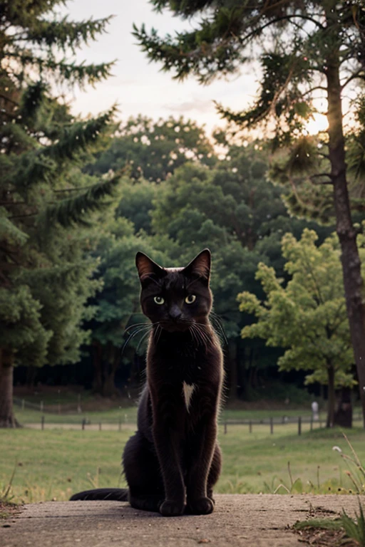 create an image of a cat in nature