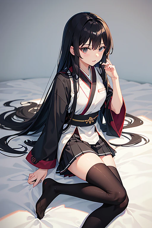 Japanese women, 18-year-old, Long Black Hair, uniform, Knee socks,