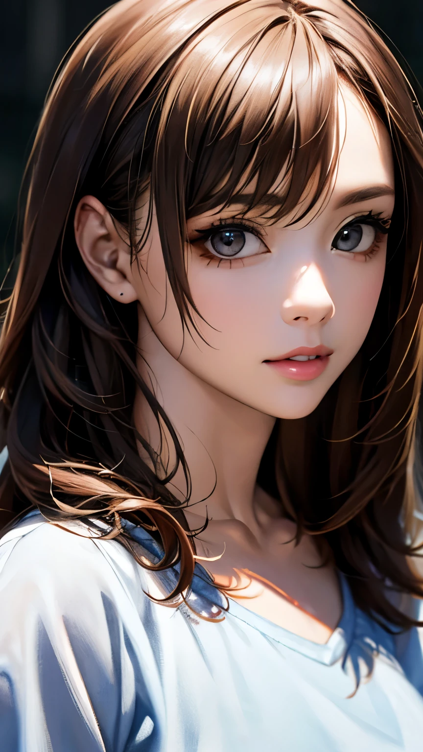(hig彼st quality、8k、32k、masterpiece)、(Realistic)、(Realistic:1.2)、(High resolution)、Very detailed、Very beautiful face and eyes、1 girl、Delicate body、(hig彼st quality、Attention to detail、Rich skin detail)、(hig彼st quality、8k、Oil paint:1.2)、Very detailed、(Realistic、Realistic:1.37)、Bright colors、Full Body Shot, (Casual Fashion)