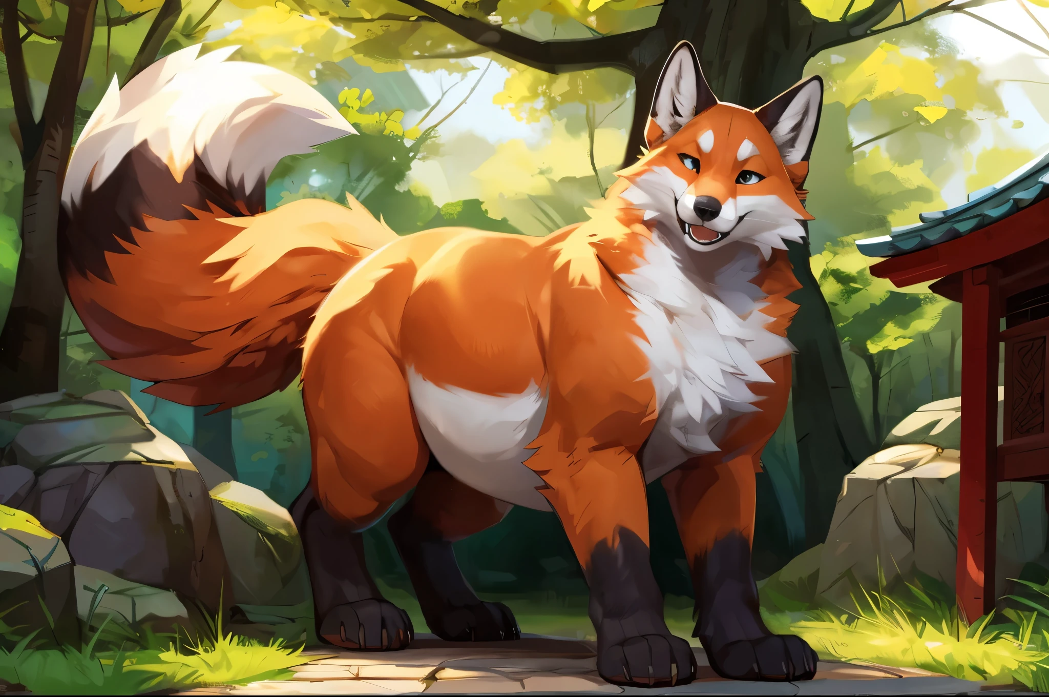 4k ultra quality, 4k full body view,(ultra high detailed body),((feral)) fox,by mystikfox61, by glitter trap boy,feral paws, by bebebebebe,by morethreedee, by seibear,(thick thigh),(chubby thigh),thicc thigh,thick legs,chubby legs,thicc legs,massive butt,enomorous thigh,massive thigh,massive legs,thick lower legs,wide legs,(detailed thigh),(wide thigh),fluffy belly sharp nails,((sfw)),(ultra detailed face),detailed eyes,big tail,fluffy tail,(detailed tail),enomorous tail,bigger tail,huge tail,volumetric light,big paws,(thick paws),fluffy paws,furry paws,enomorous paws,(feral focus), beast,(bigger lower body),(long legs),front view,master works, super fine, 4k resolution, high quality,high picture detail,dark fantasy,illusory engine, Masterpiece,dire fox,faint lighting,in a shrine,sakura,(feral) belly,charming (feral) body,chubby (feral) body,enomorous belly,hyper belly,bigger belly