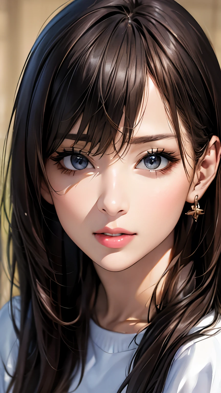 (hig彼st quality、8k、32k、masterpiece)、(Realistic)、(Realistic:1.2)、(High resolution)、Very detailed、Very beautiful face and eyes、1 girl、Delicate body、(hig彼st quality、Attention to detail、Rich skin detail)、(hig彼st quality、8k、Oil paint:1.2)、Very detailed、(Realistic、Realistic:1.37)、Bright colors、Full Body Shot, (Casual Fashion)