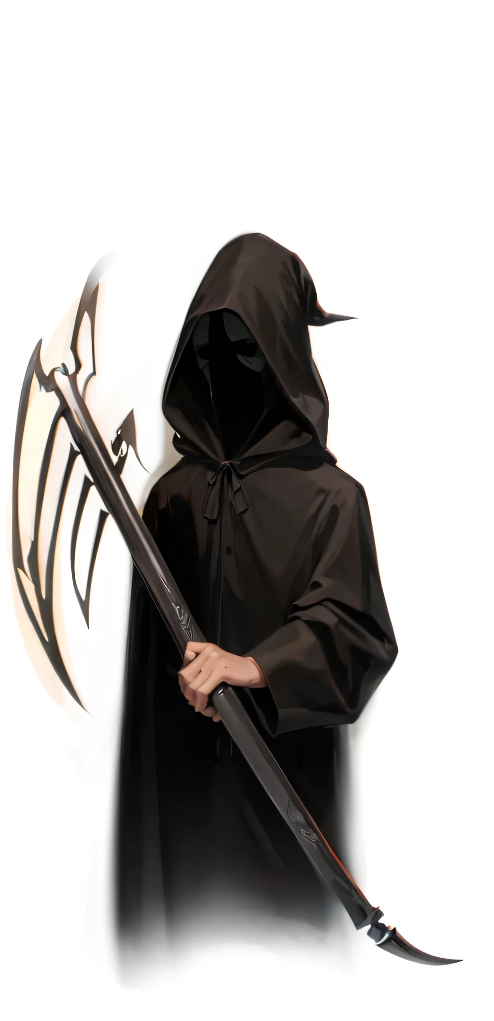 1 ghost, grim reaper, black robed, holding the death rod, high detail, high quality 4k