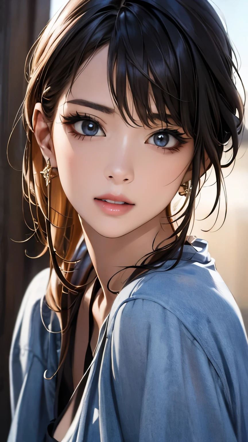 (hig彼st quality、8k、32k、masterpiece)、(Realistic)、(Realistic:1.2)、(High resolution)、Very detailed、Very beautiful face and eyes、1 girl、Delicate body、(hig彼st quality、Attention to detail、Rich skin detail)、(hig彼st quality、8k、Oil paint:1.2)、Very detailed、(Realistic、Realistic:1.37)、Bright colors、Full Body Shot, (Casual Fashion)