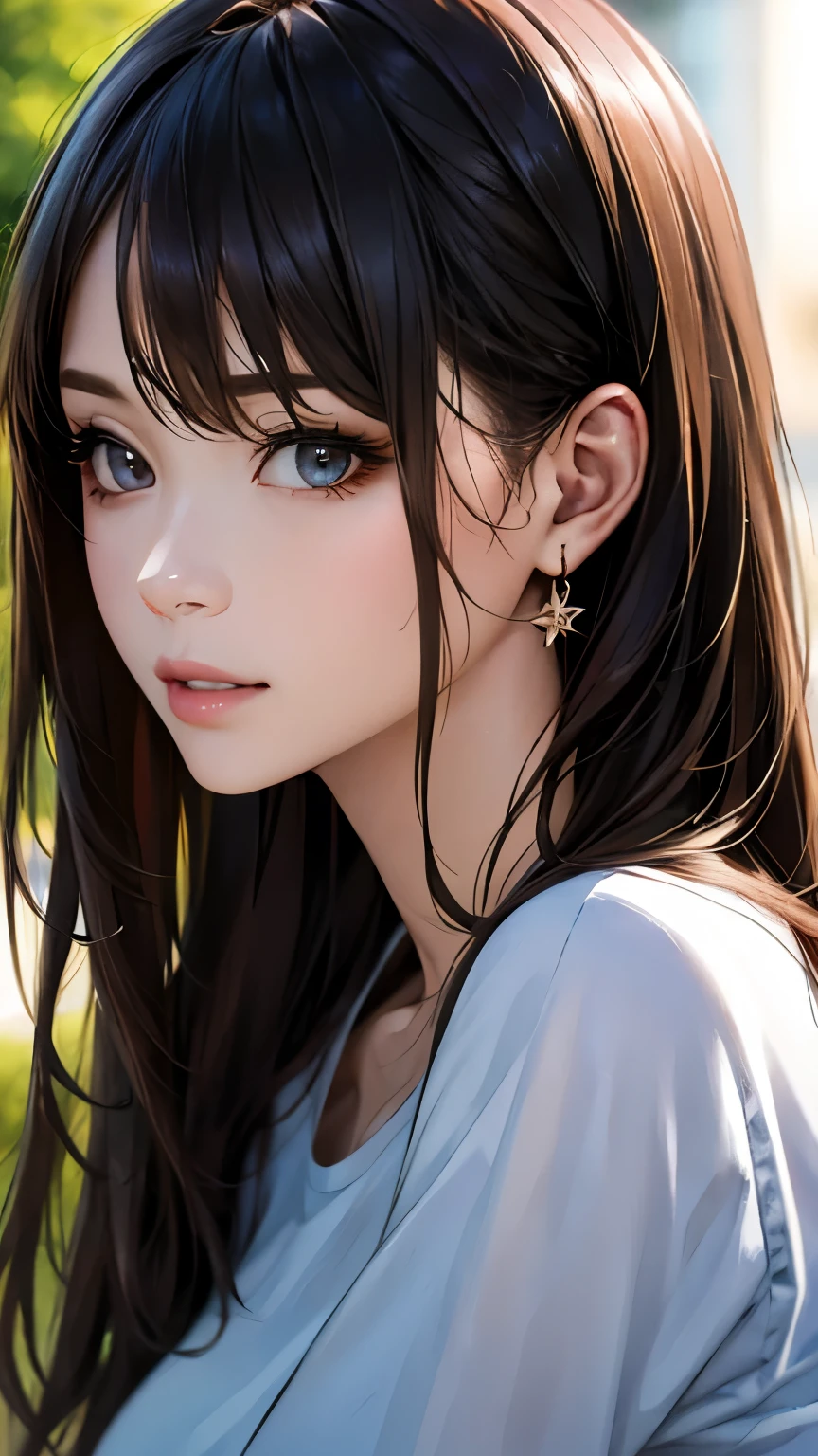 (hig彼st quality、8k、32k、masterpiece)、(Realistic)、(Realistic:1.2)、(High resolution)、Very detailed、Very beautiful face and eyes、1 girl、Delicate body、(hig彼st quality、Attention to detail、Rich skin detail)、(hig彼st quality、8k、Oil paint:1.2)、Very detailed、(Realistic、Realistic:1.37)、Bright colors、Full Body Shot, (Casual Fashion)