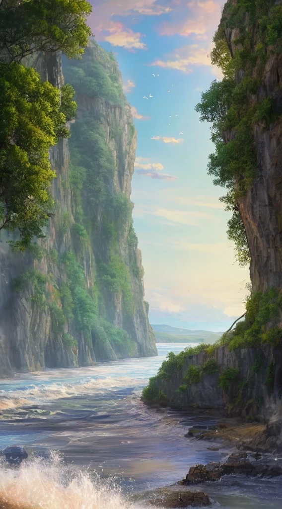Masterpiece, ultimate quality, Cg unity 8k wallpaper, super delicate, beautiful sky and clouds, rich natural scenery, cliffs, lakes and rivers, waterfalls and flying water, beautiful green mountains, no trace of people, excellent scenery, has already won a photo contest, background Blurring, full depth of field, HDR high dynamics, true restoration, intricate, extreme details, dramatic presentation, perfectly presenting the style of midjourney art.
