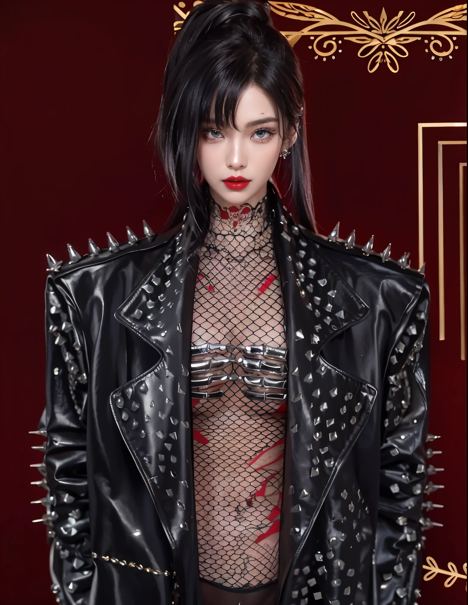 Imperial sister,Exquisite eyes,Snow Queen,Put the crown on your head,Detailed facial expressions body,Tall and big,number,Leg length,4K,HD,meat,White translucent lace,Fair and plump figure,Pretty Face,Little cherry mouth,Beautiful and delicious(3D Royal Sisters),Glossy Gel Coat,Vampire Queen in luxurious robes,Crystal Gem Crown,Ultra-clear portrait photos(8k),Dark eyeshadow,Ice Princess,Steel claws,The body has a tattoo,Visible abdominal muscles